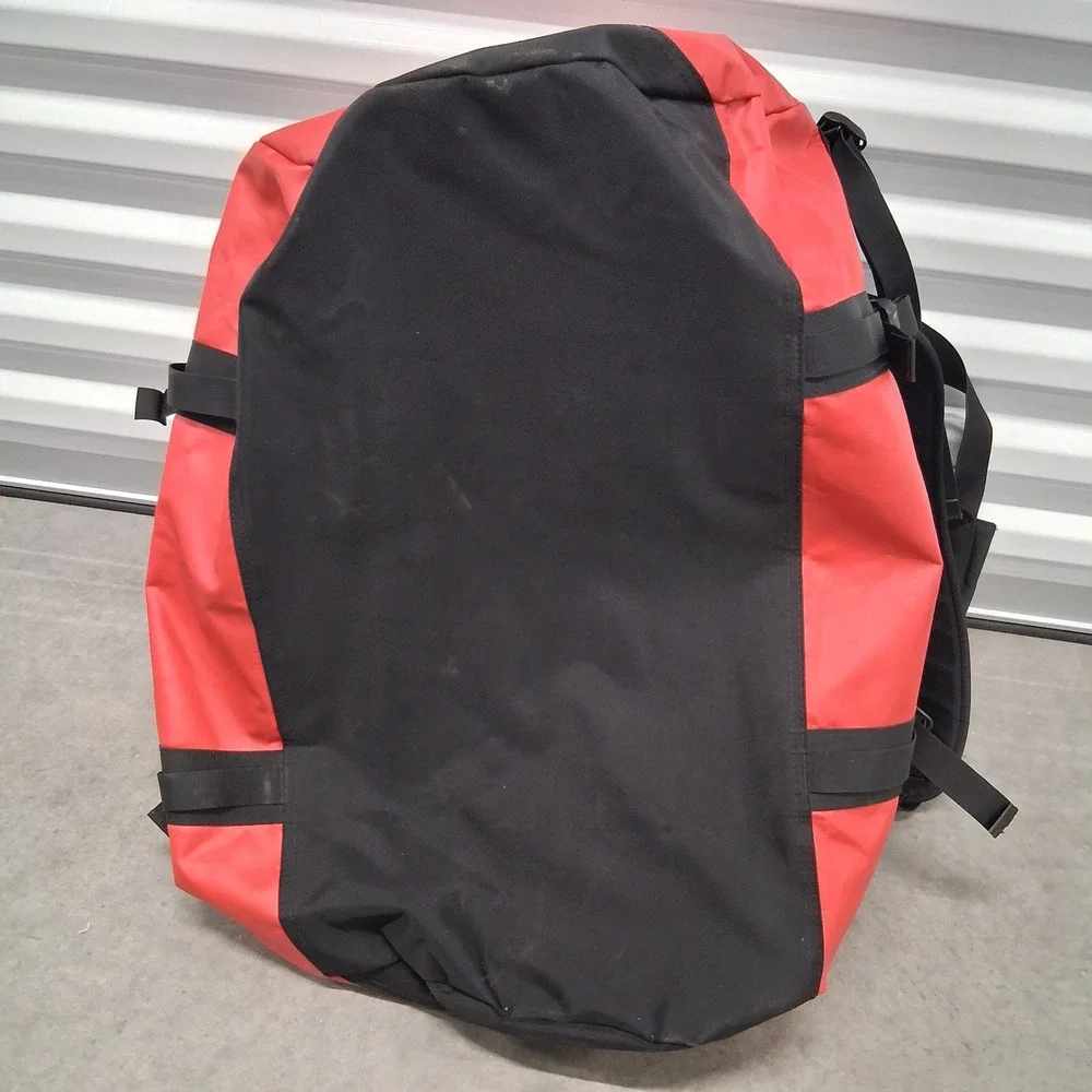 The North Face Base Camp Duffel Bag Red Black Medium Water Resistant Travel Bag
